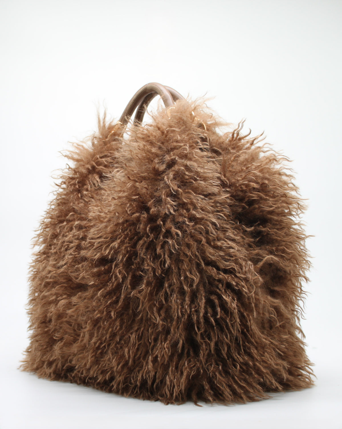 Borsa Tote Maxi a Mano in Ecofur  Alex Max - Marrone