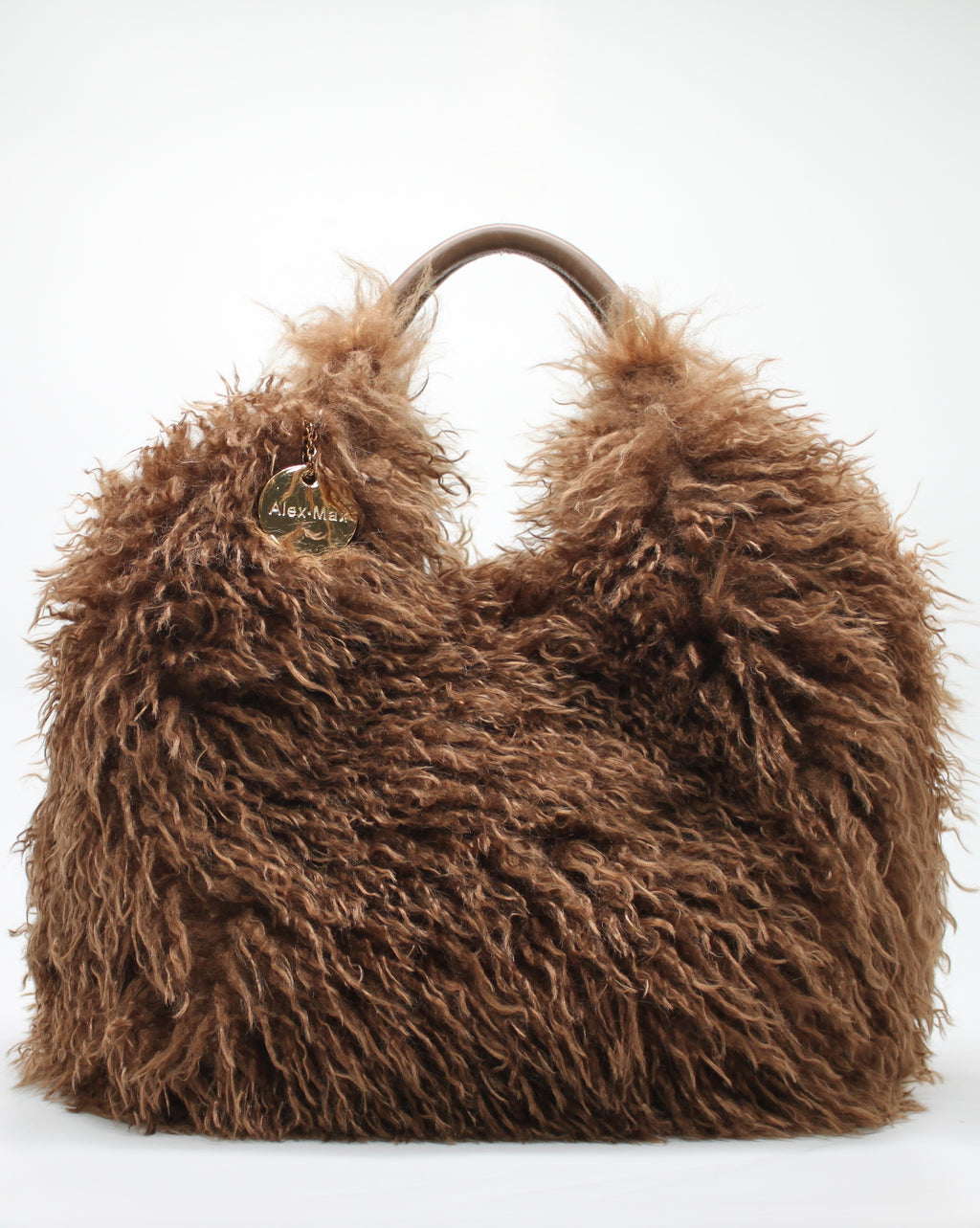 Borsa Tote Maxi a Mano in Ecofur  Alex Max - Marrone