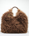 Borsa Tote Maxi a Mano in Ecofur  Alex Max - Marrone