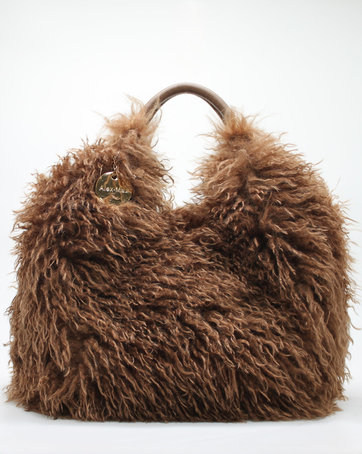 Borsa Tote Maxi a Mano in Ecofur  Alex Max - Marrone