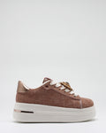 Sneakers Platform in Tessuto con Spille Gioiello Removibili - Rosa