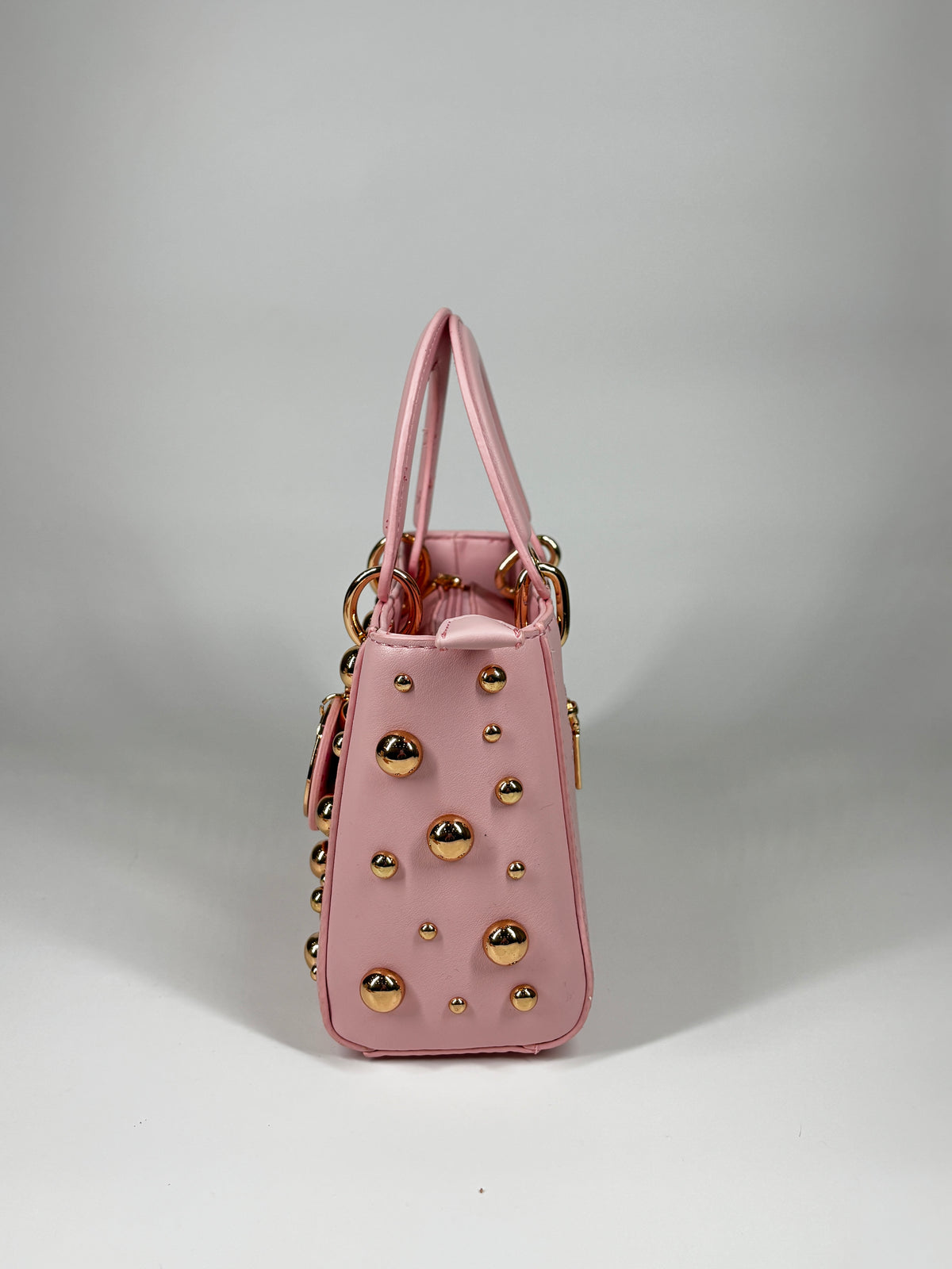 Mini Bag a Mano con Borchie - Rosa
