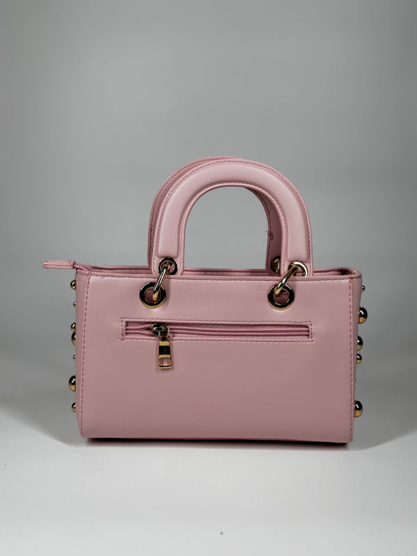 Mini Bag a Mano con Borchie - Rosa