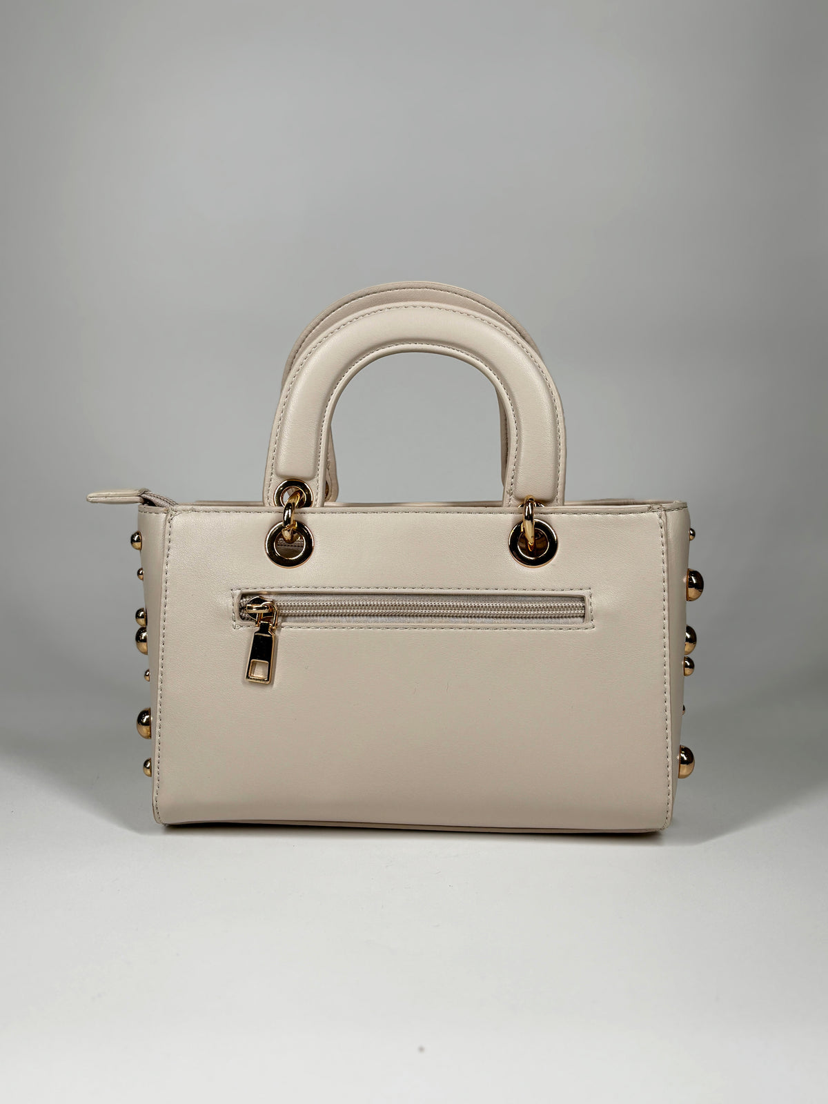 Mini Bag a Mano con Borchie - Beige