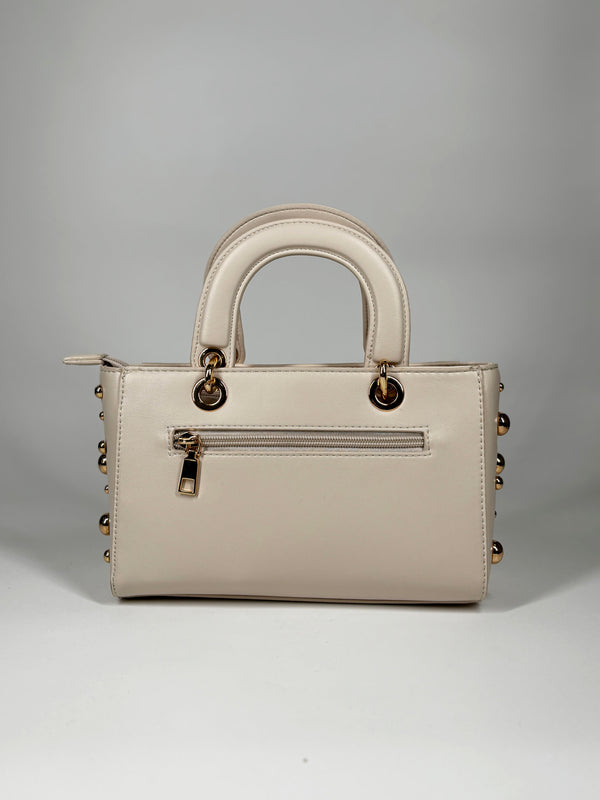 Mini Bag a Mano con Borchie - Beige