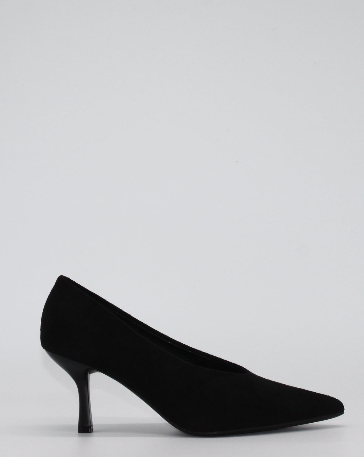Décolleté Eleganti in Pelle Effetto Scamosciato - Nero