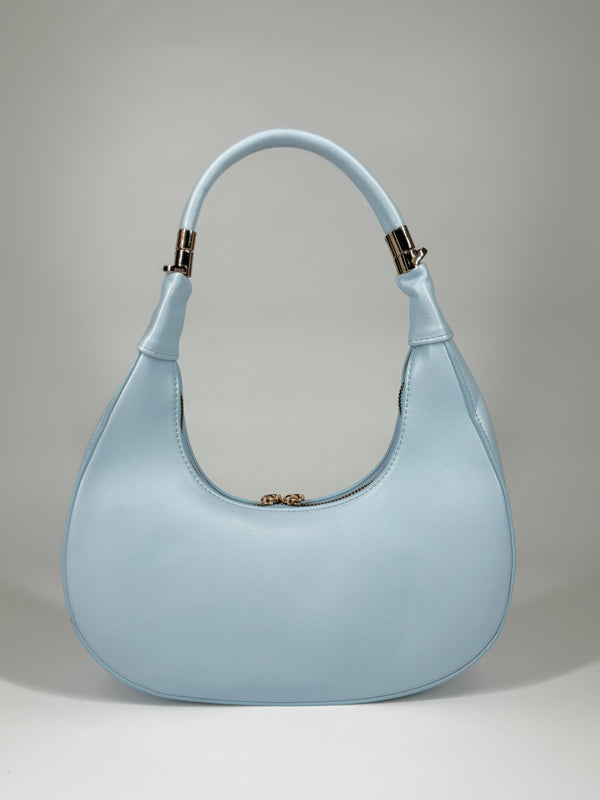 Borsa Hobo a Mezzaluna - Azzurro