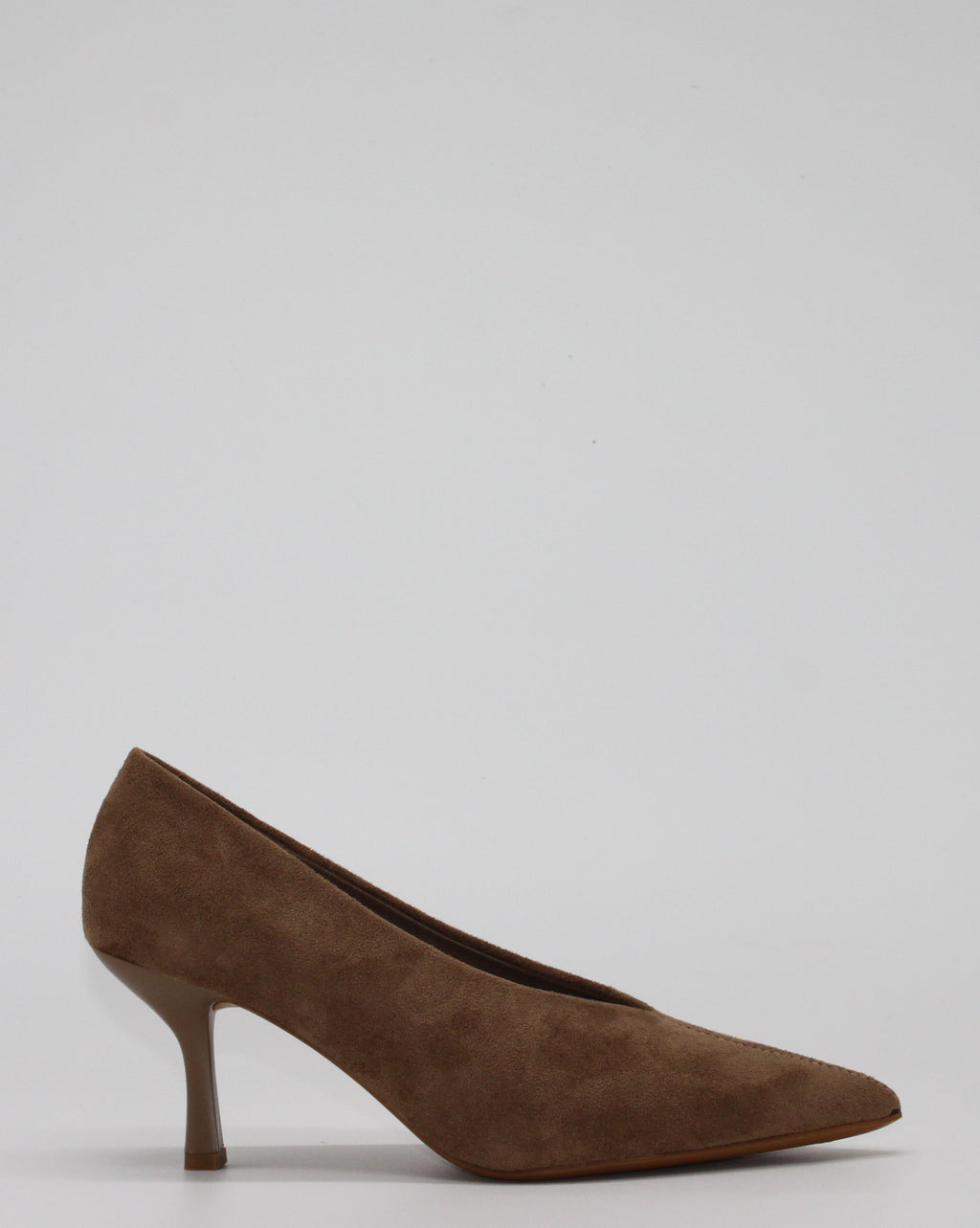Décolleté Eleganti in Pelle Effetto Scamosciato - Beige
