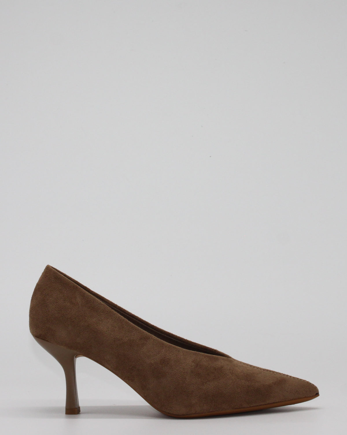 Décolleté Eleganti in Pelle Effetto Scamosciato - Beige