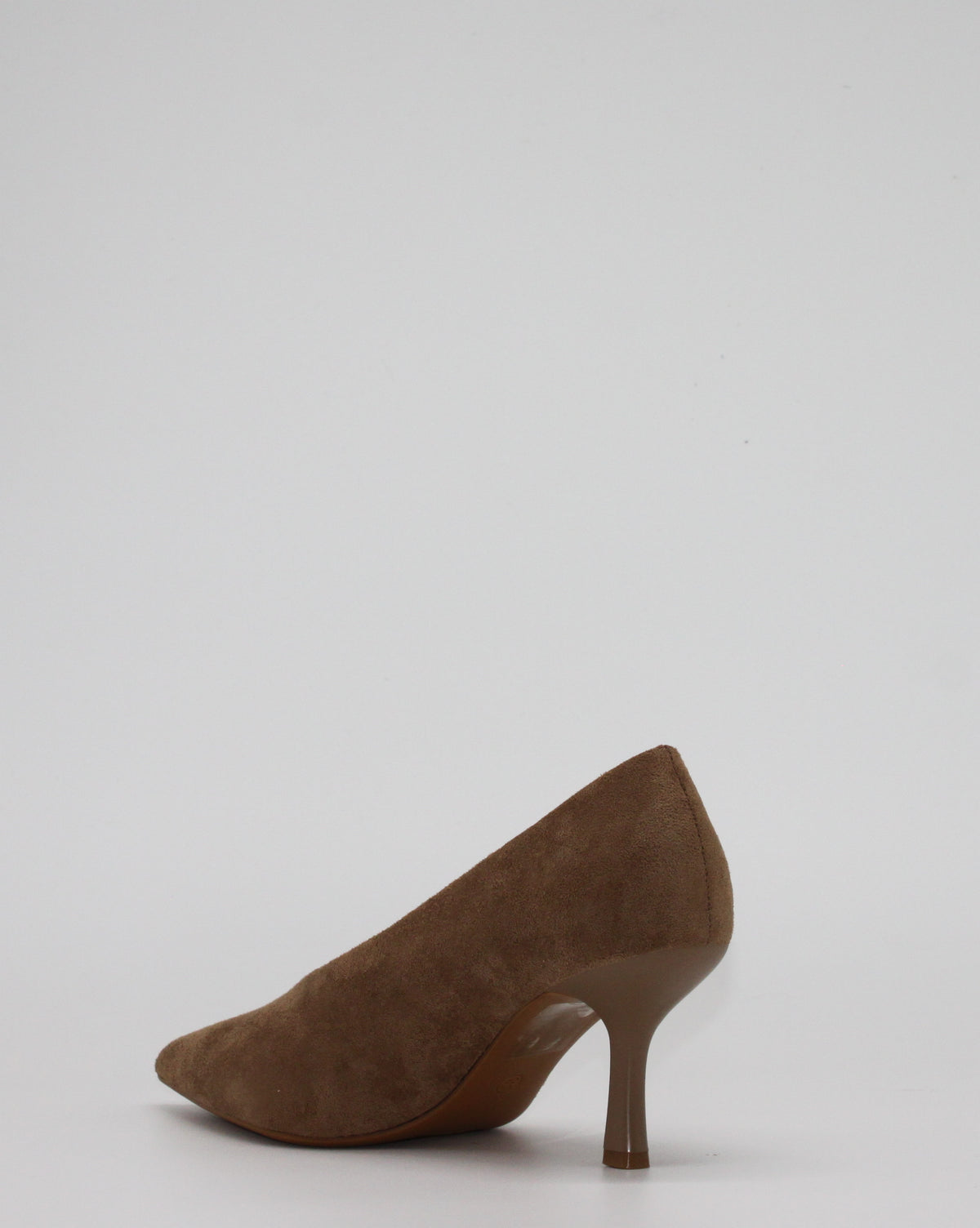 Décolleté Eleganti in Pelle Effetto Scamosciato - Beige