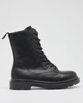 Anfibio Stringato con Zip Laterale - Nero