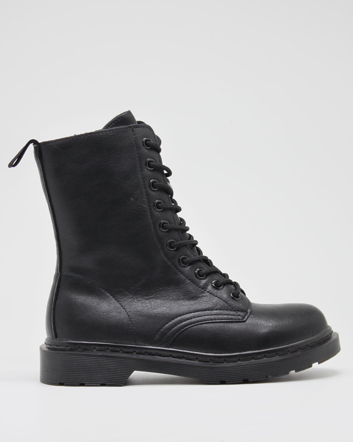 Anfibio Stringato con Zip Laterale - Nero