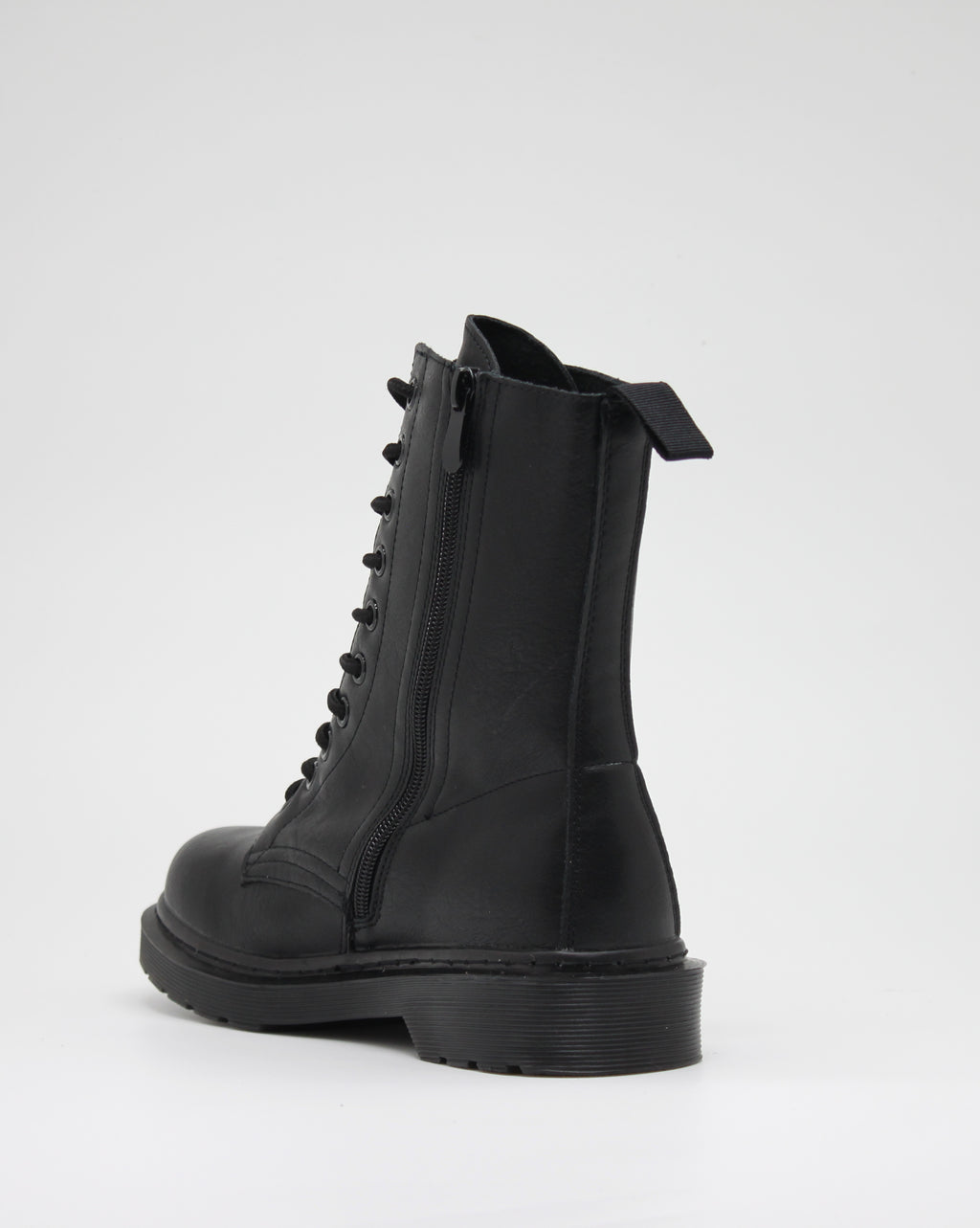 Anfibio Stringato con Zip Laterale - Nero