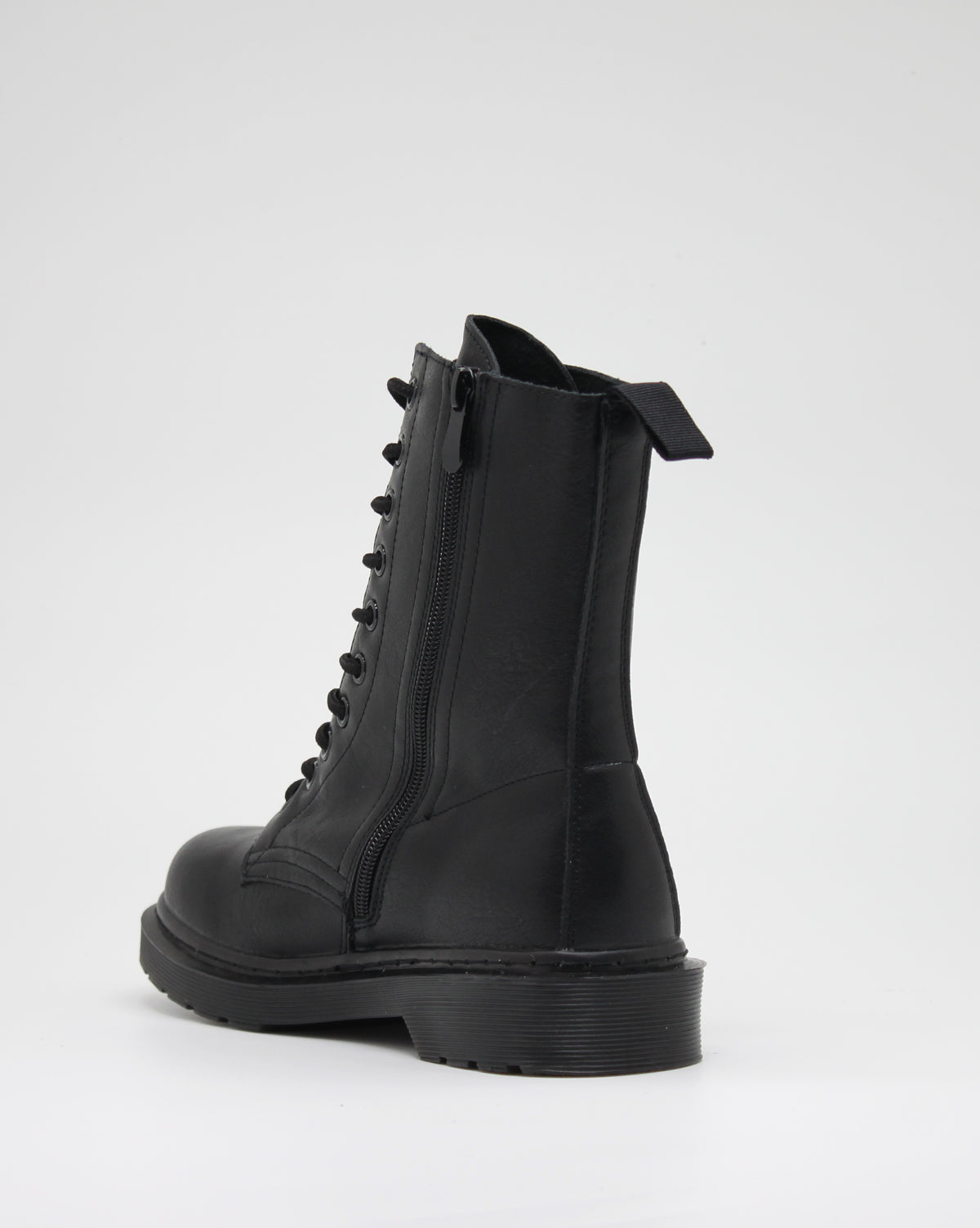 Anfibio Stringato con Zip Laterale - Nero