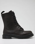Anfibio Stringato con Zip Laterale -  Marrone Scuro