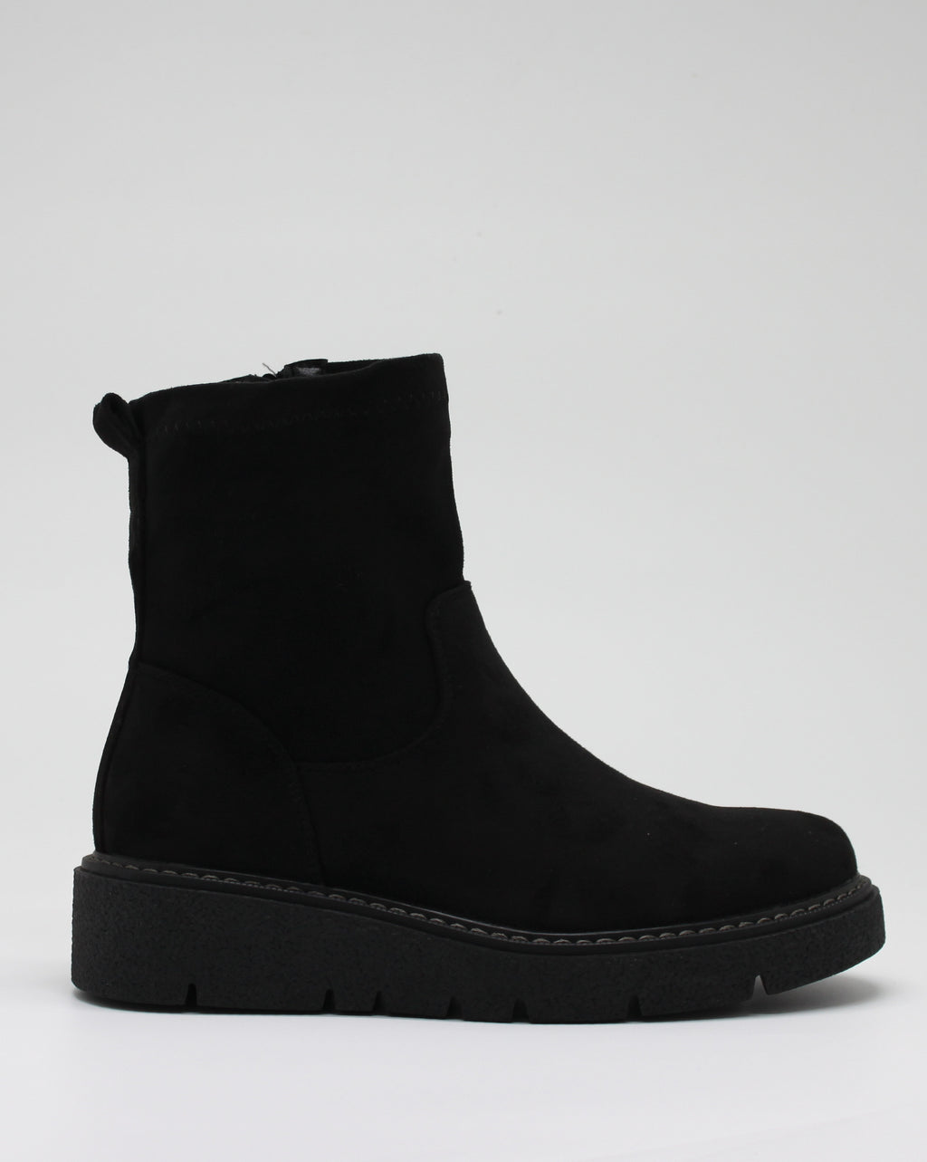 Stivaletto in Camoscio con Suola Comfort - Nero
