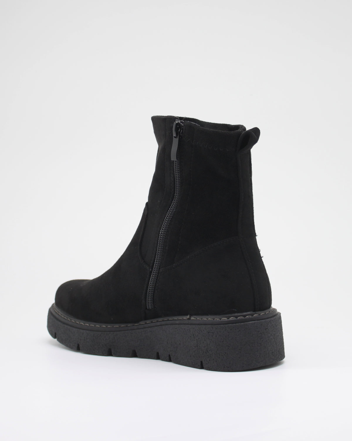 Stivaletto in Camoscio con Suola Comfort - Nero