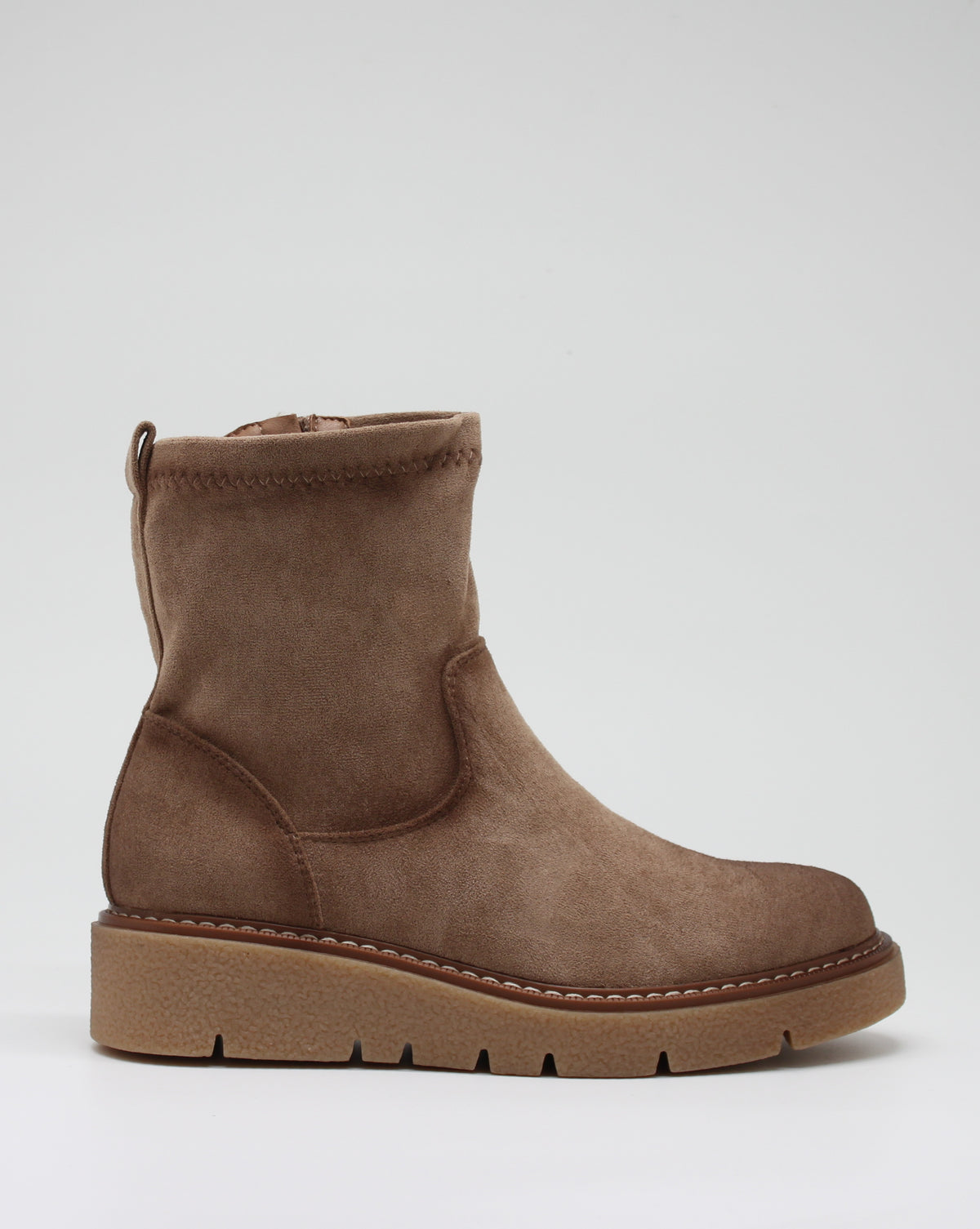 Stivaletto in Camoscio con Suola Comfort - Beige
