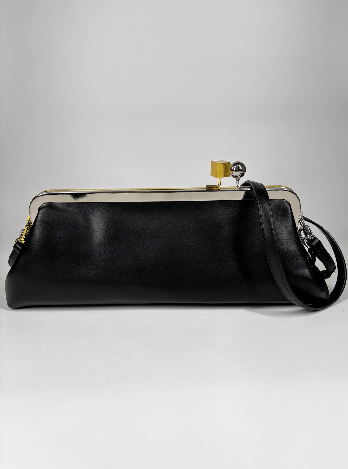 Clutch in ecopelle - Nero