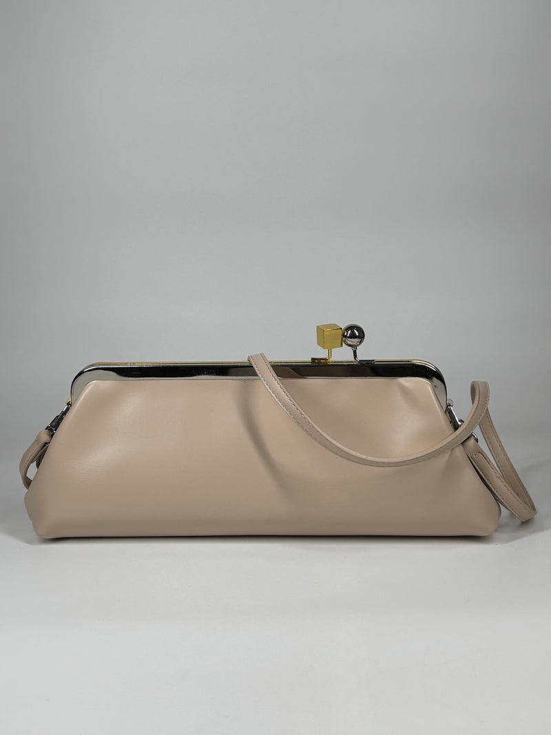 Clutch in ecopelle - Beige