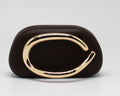 Clutch Rigida con Dettaglio Dorato Scultoreo – Marrone Cioccolato
