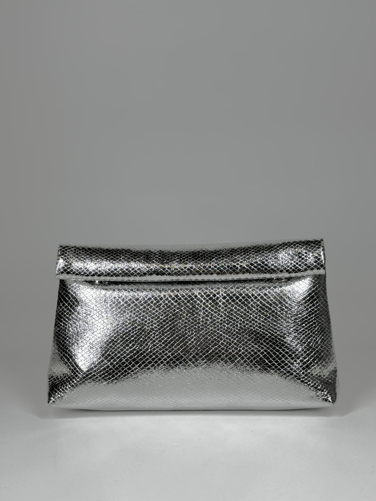 Clutch effetto pitonato  - Argento