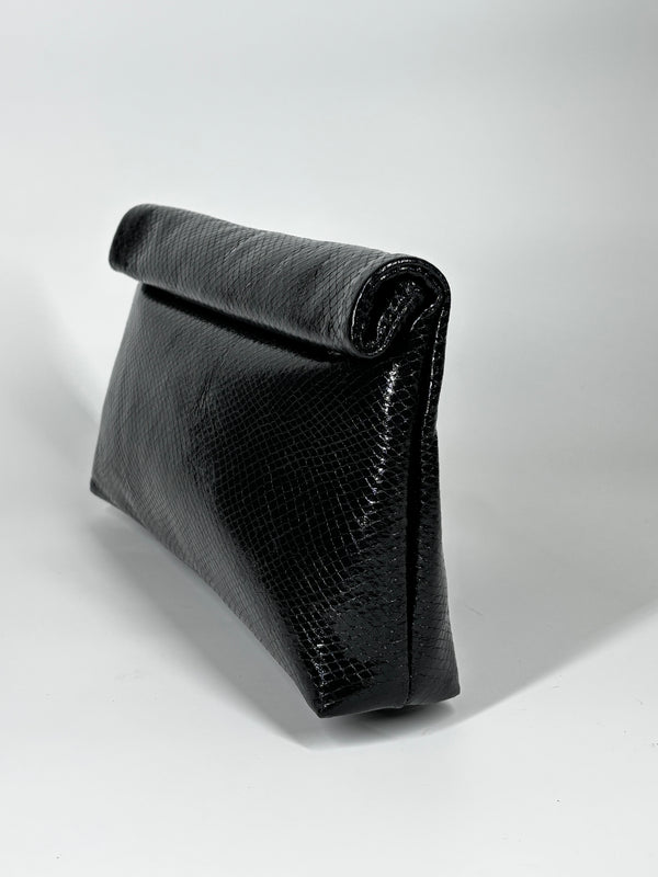 Clutch effetto pitonato  - Nero