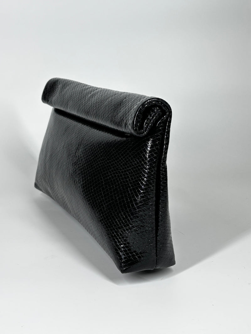 Clutch effetto pitonato  - Nero