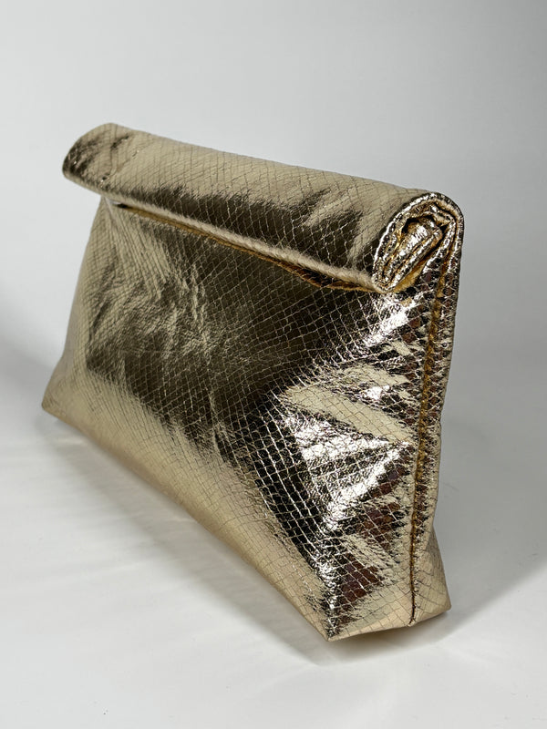 Clutch effetto pitonato  - Dorato