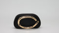 Clutch Rigida con Dettaglio Dorato Scultoreo – Nero