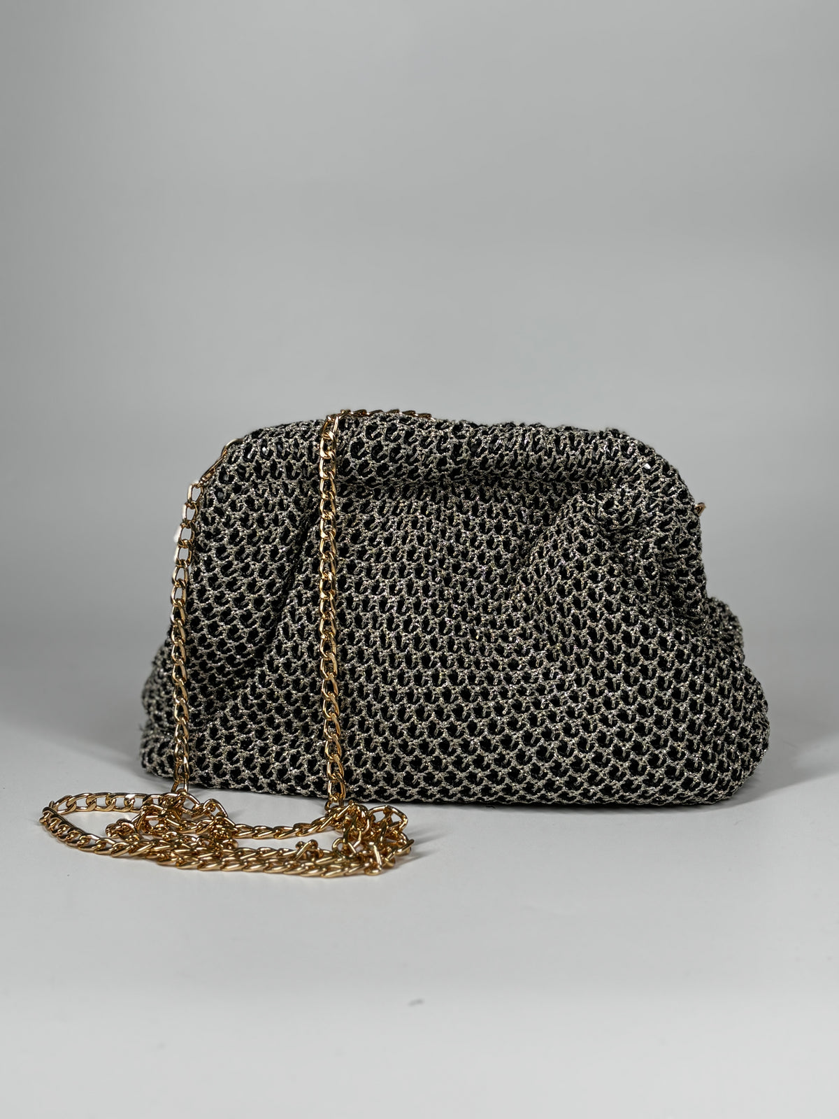 Clutch In tessuto - Nero e Oro