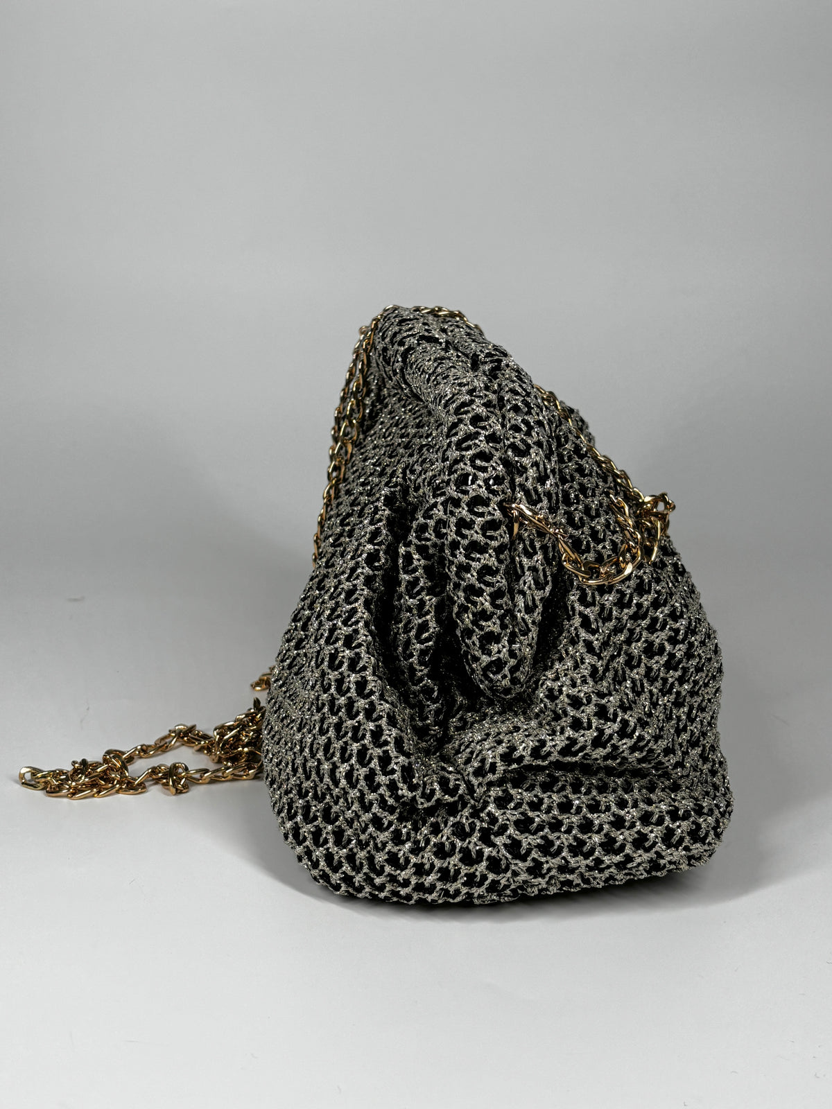 Clutch In tessuto - Nero e Oro