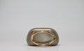 Clutch Rigida con Dettaglio Dorato Scultoreo – Oro