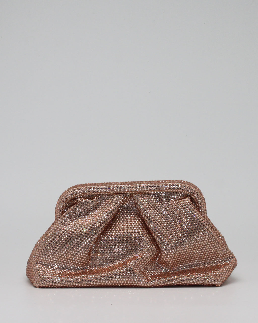 Clutch Gioiello in Strass con Tracolla Argento - Oro Rosa