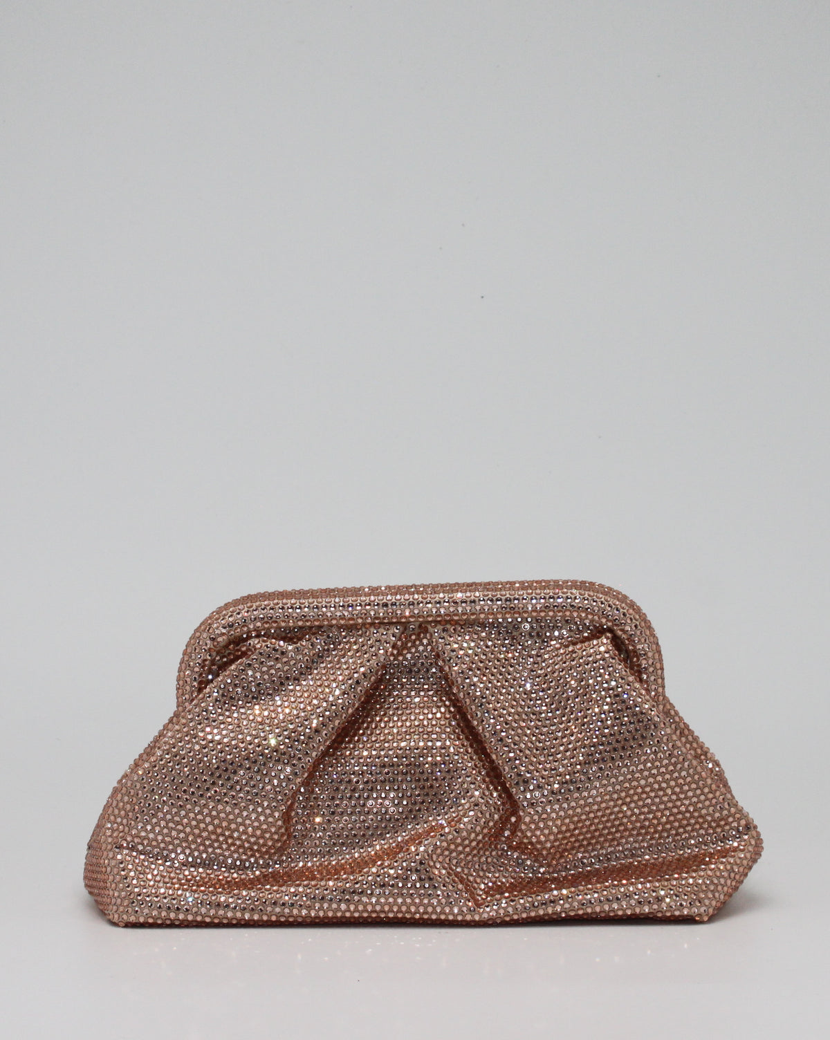 Clutch Gioiello in Strass con Tracolla Argento - Oro Rosa
