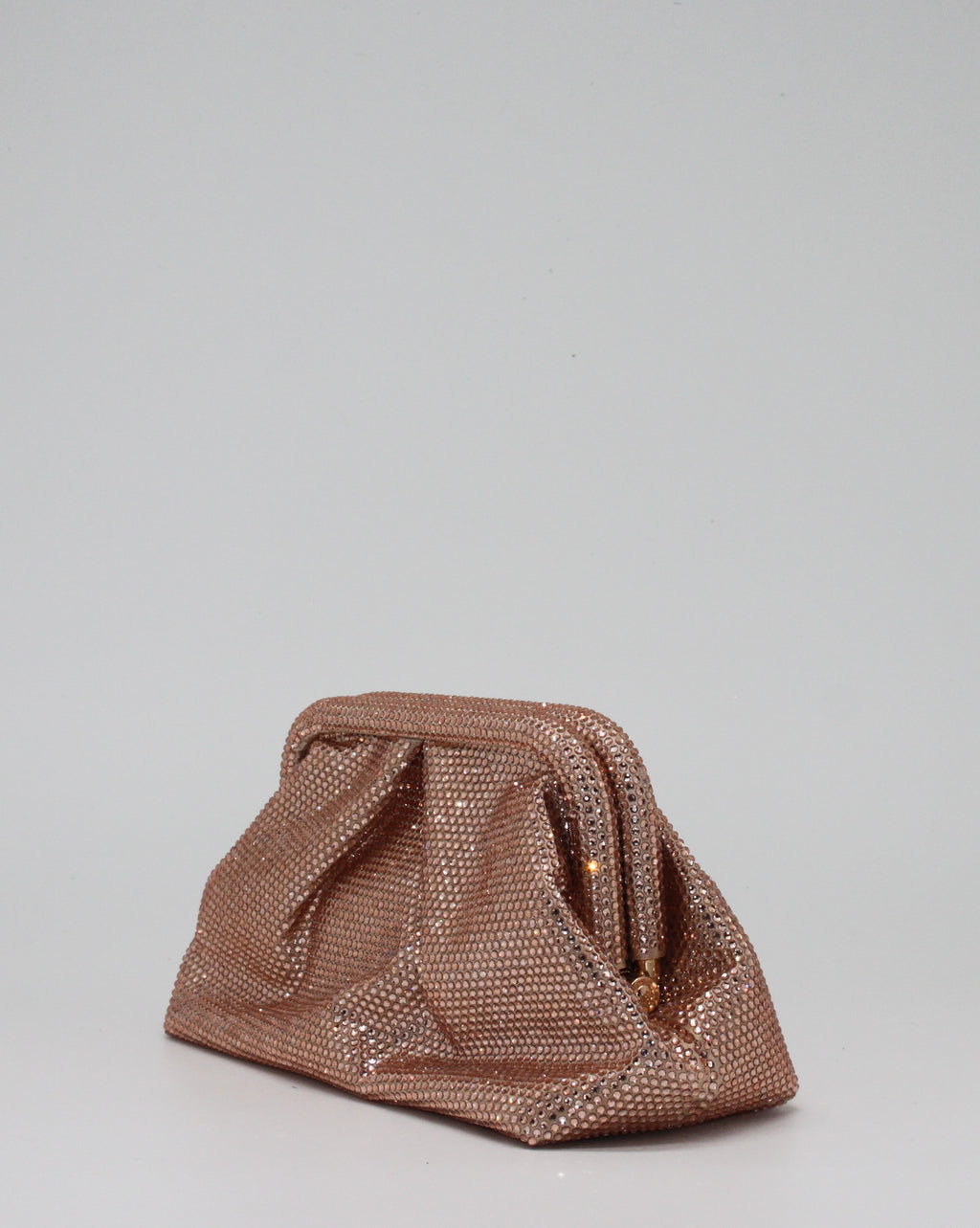Clutch Gioiello in Strass con Tracolla Argento - Oro Rosa
