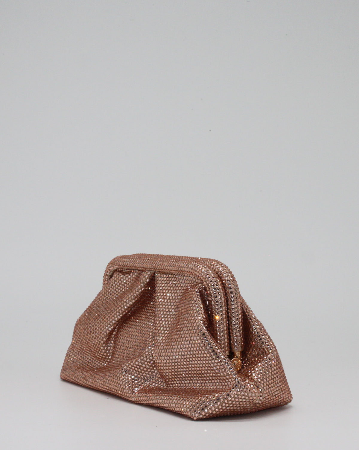 Clutch Gioiello in Strass con Tracolla Argento - Oro Rosa