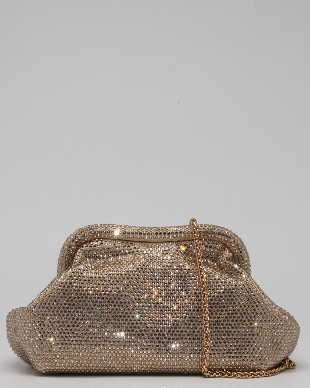 Clutch Gioiello in Strass con Tracolla Argento - Oro