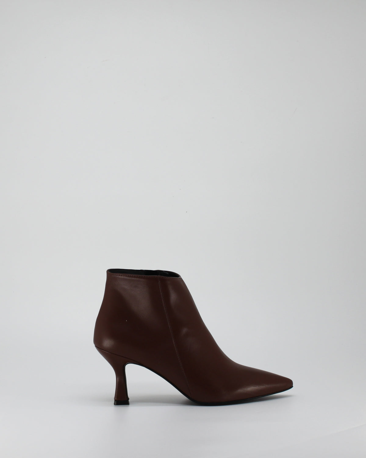 Tronchetto in vera pelle con Tacco Stiletto - Cioccolato