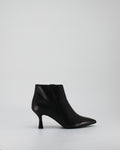 Tronchetto in vera pelle con Tacco Stiletto - Nero -