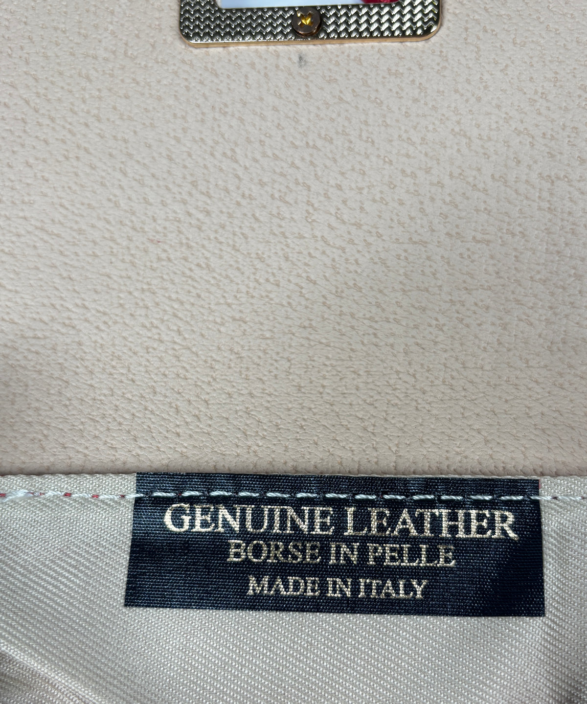 Mini Bag in Pelle Martellata con Chiusura Bamboo - Cammello