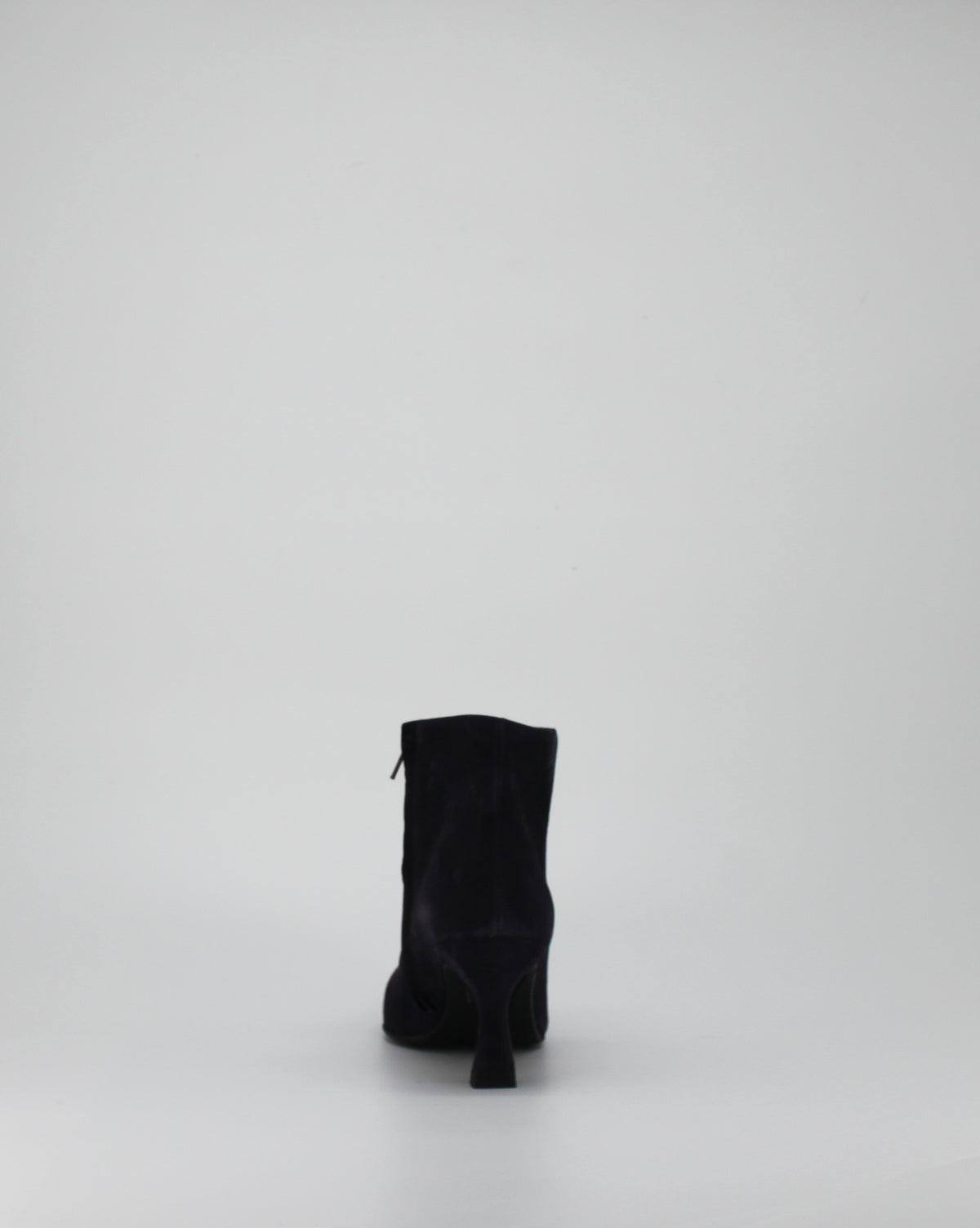 Tronchetto in vera pelle di capra camoscio con tacco stiletto - Blu -