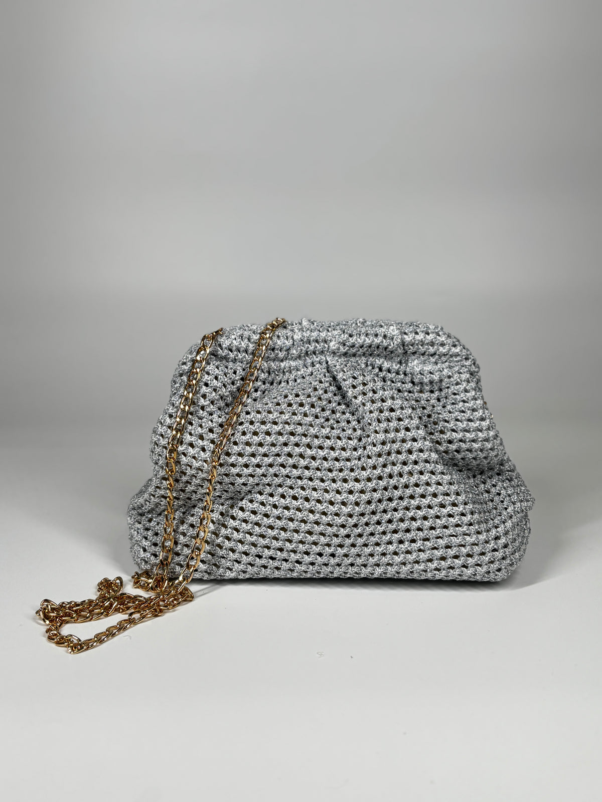 Clutch In tessuto - Argento