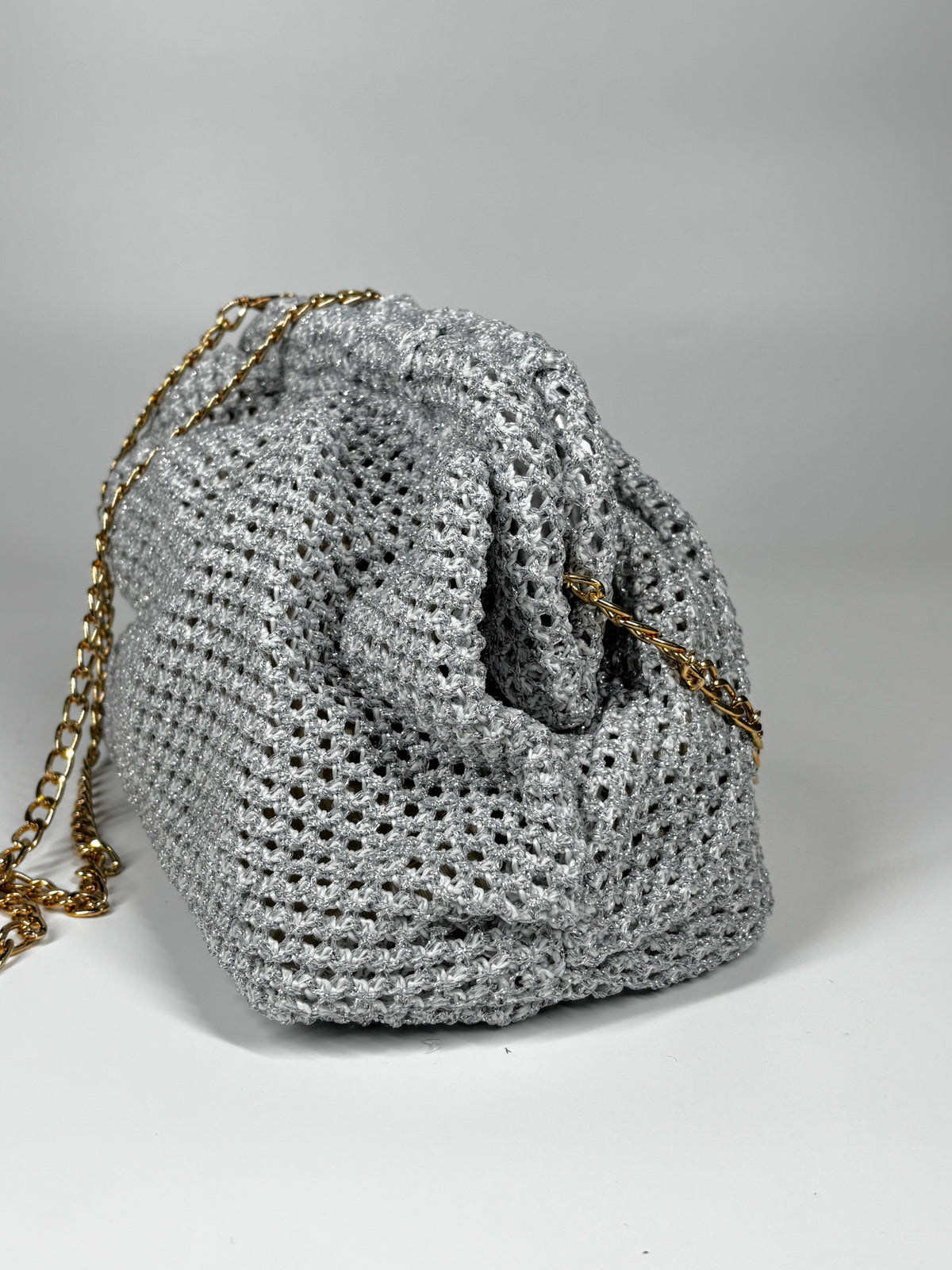 Clutch In tessuto - Argento