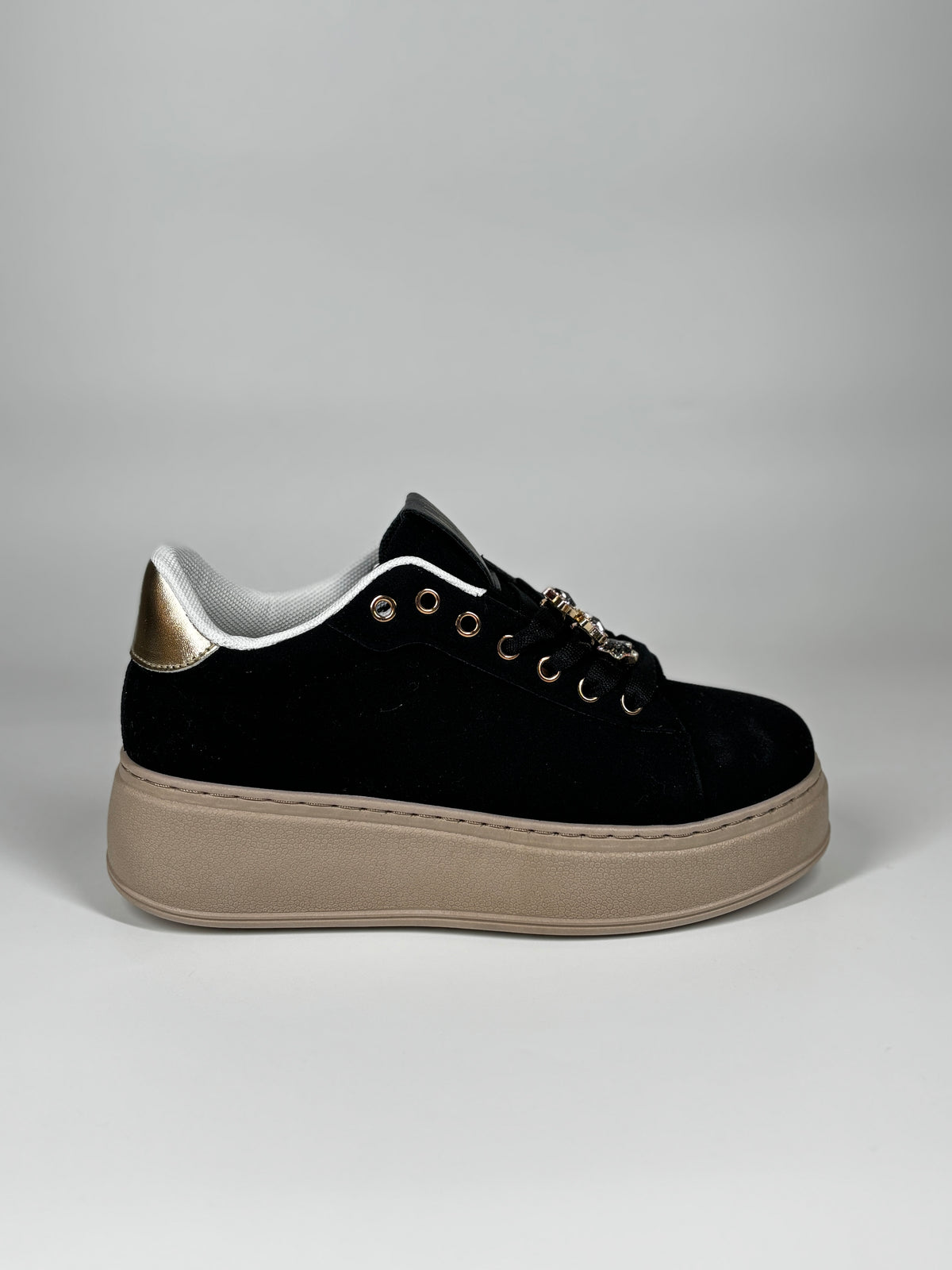 Sneakers Platform con charm -  Nero
