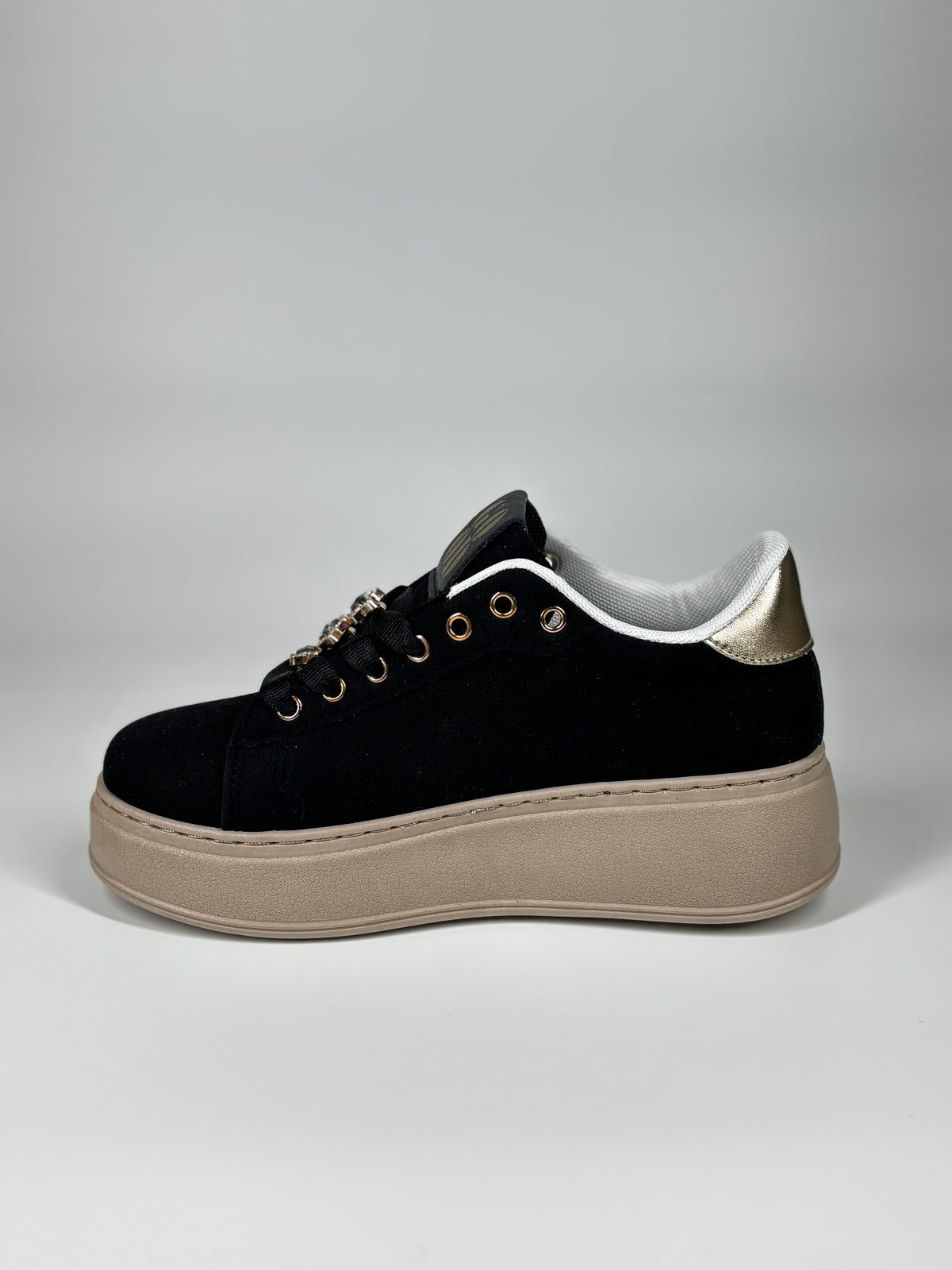 Sneakers Platform con charm -  Nero