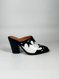 Sabot Texano Bicolore in ecopelle  - Nero