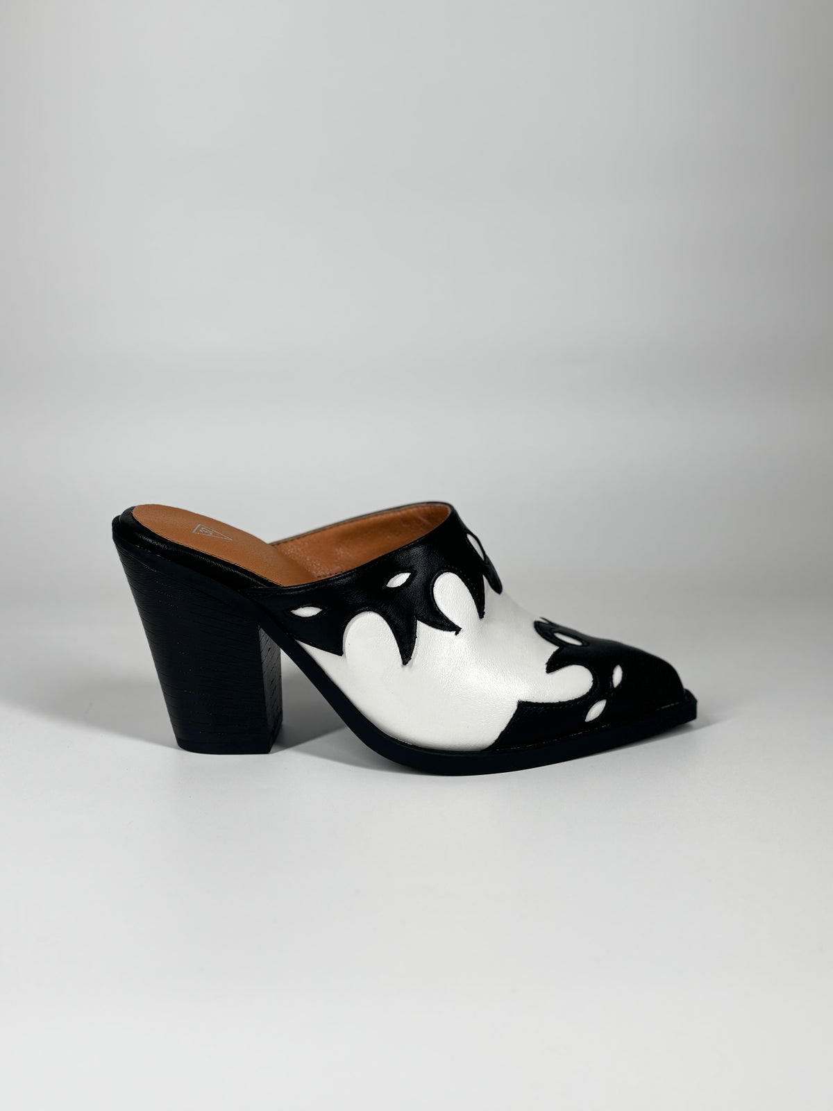 Sabot Texano Bicolore in ecopelle  - Nero