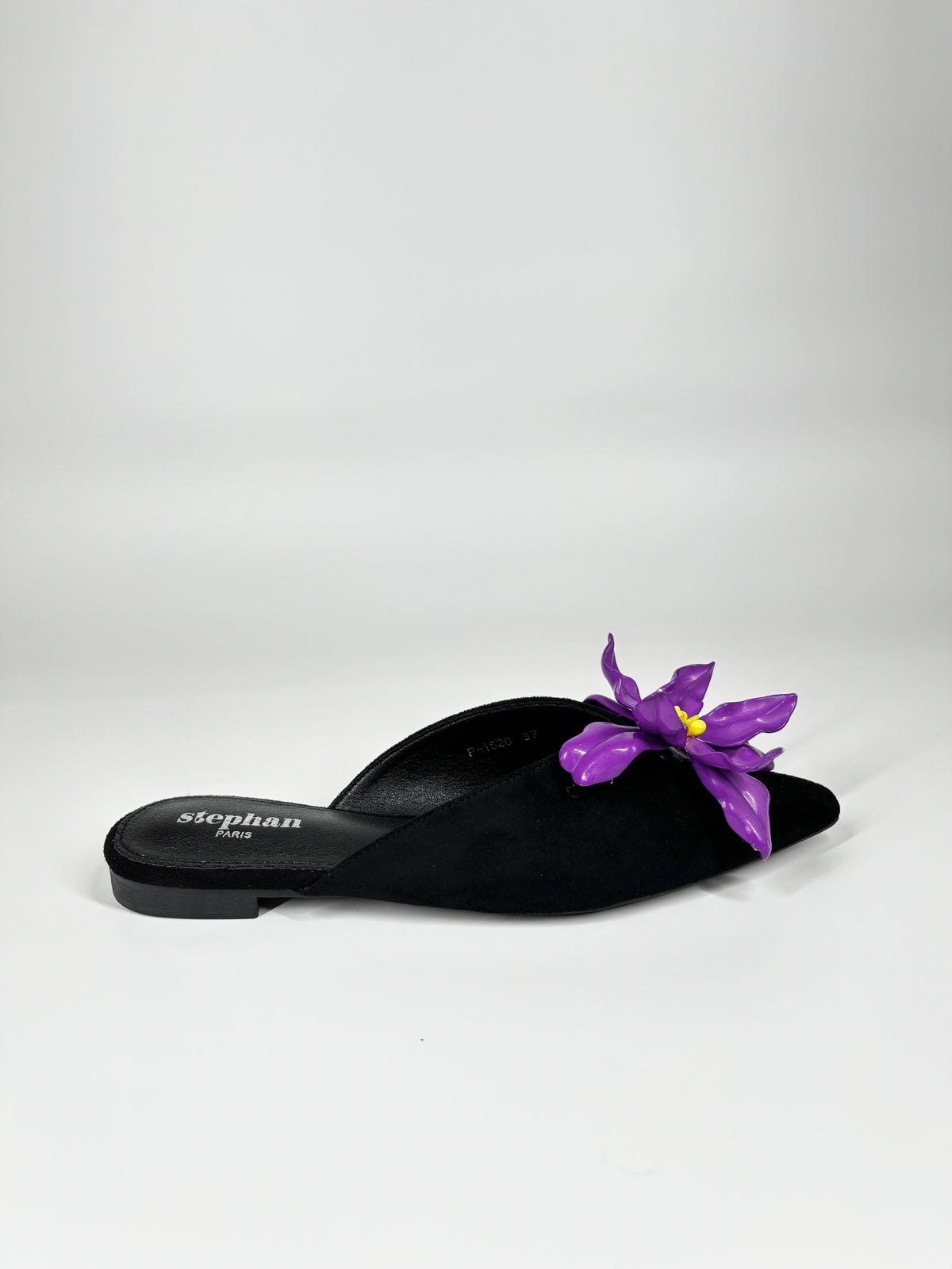 Mule a Punta in camoscio - Nero