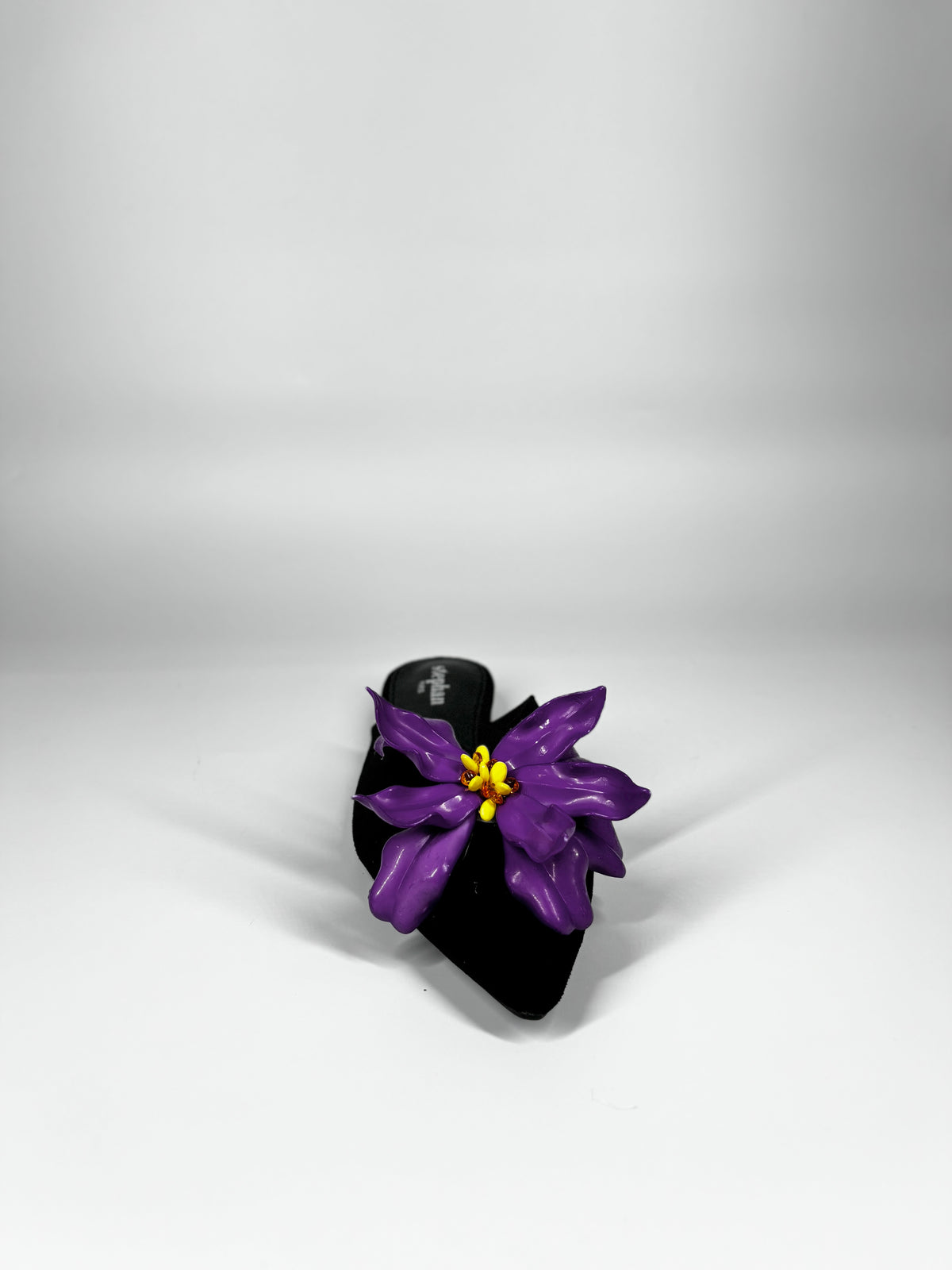 Mule a Punta in camoscio - Nero